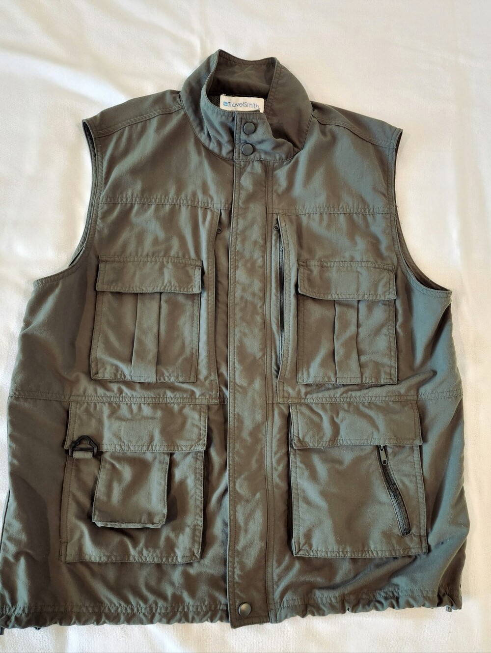 Travelsmith Voyager Utility Travel Fishing Vest Cargo Gorpcore Size Large Olive